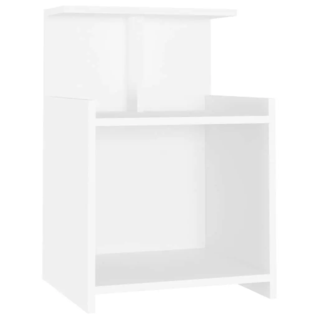 Bedside Tables for Bedroom 2 Piece White Nightstands with 3 Open Shelves