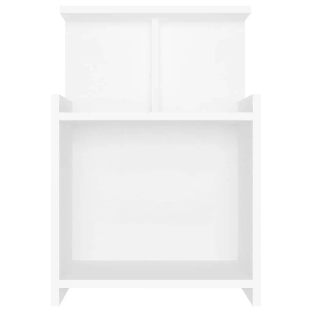 Bedside Tables for Bedroom 2 Piece White Nightstands with 3 Open Shelves