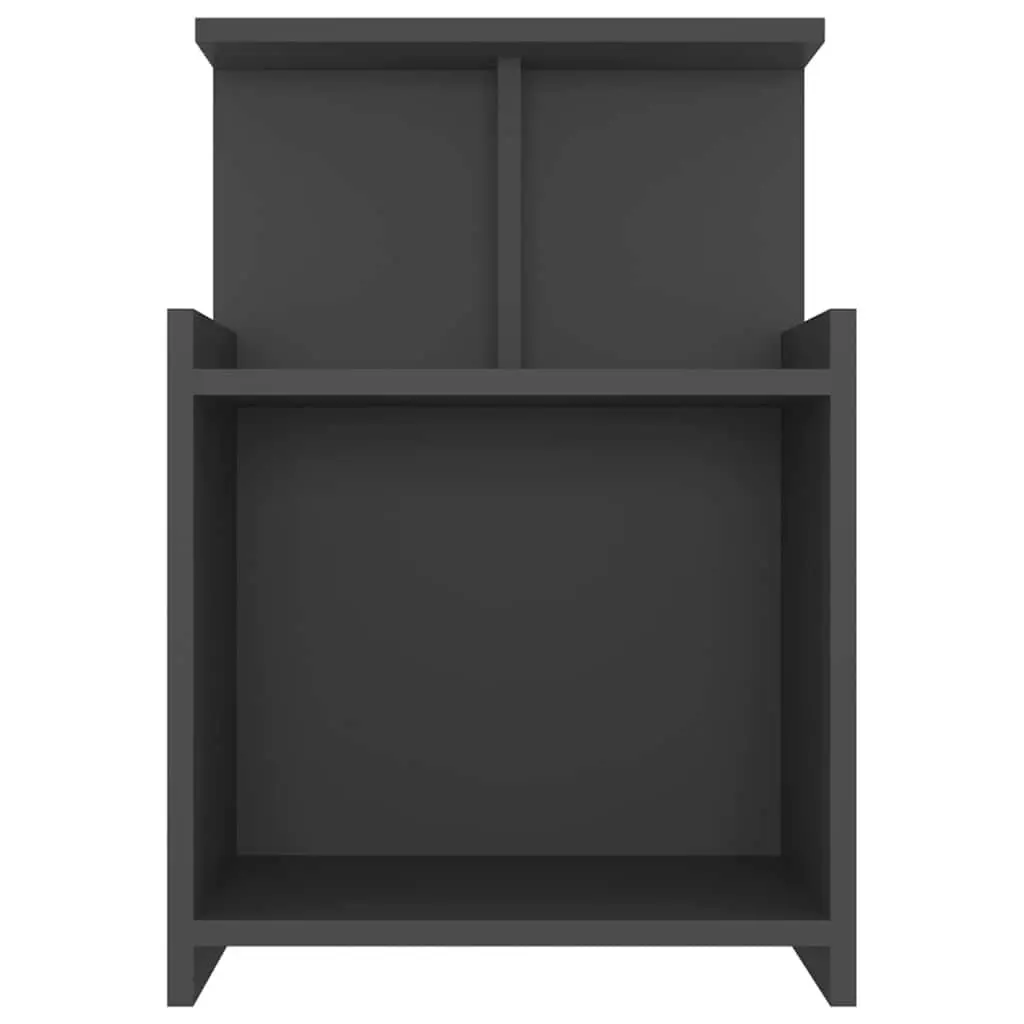 Bedside Tables Bedroom 2 pcs Grey Nightstands Open Shelves Storage Cabinet