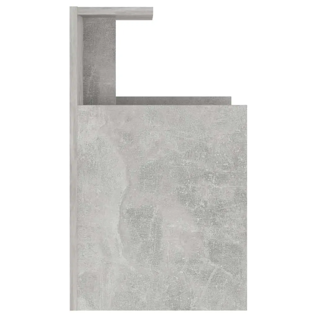 Grey Bedside Table 40x35x60cm with Open Shelves
