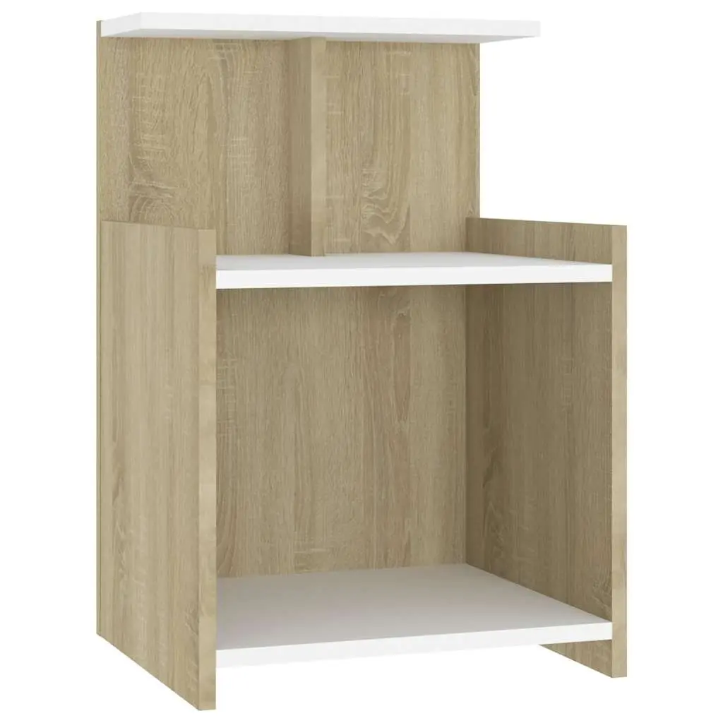 Bedside Table with 3 Open Shelves
