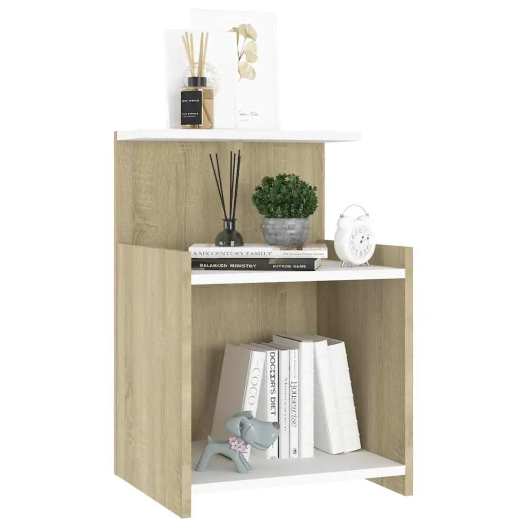 Bedside Table with 3 Open Shelves