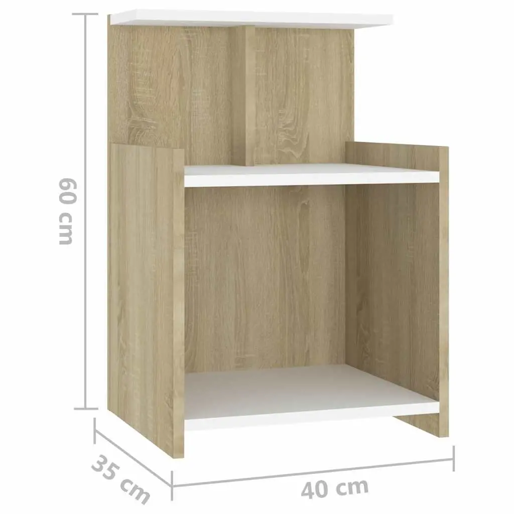 Bedside Table with 3 Open Shelves