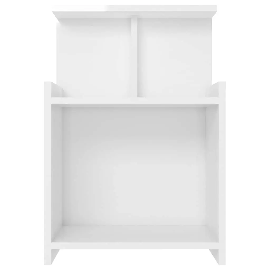 Bedside Tables 2pcs High Gloss White 40x35x60cm Nightstands Bed Cabinets Shelf
