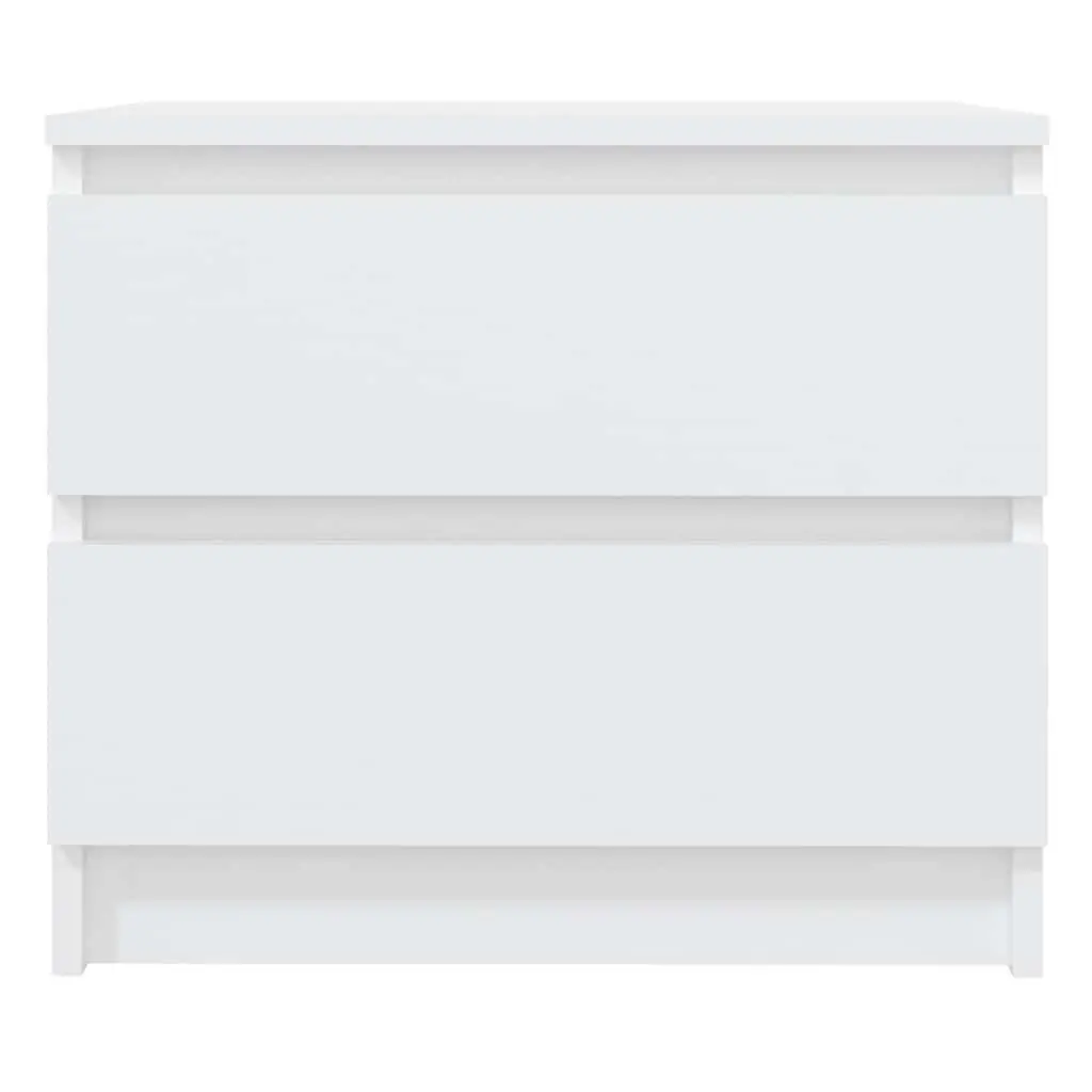 Bedside Table White 50x39x43.5 cm Storage Cabinet with Drawers Nightstand