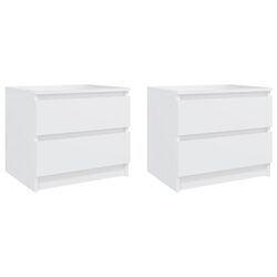 White Bedside Cabinets - 50 x 39 x 43.5 cm - 2 pcs