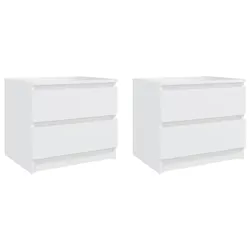 White Bedside Cabinets - 50 x 39 x 43.5 cm - 2 pcs