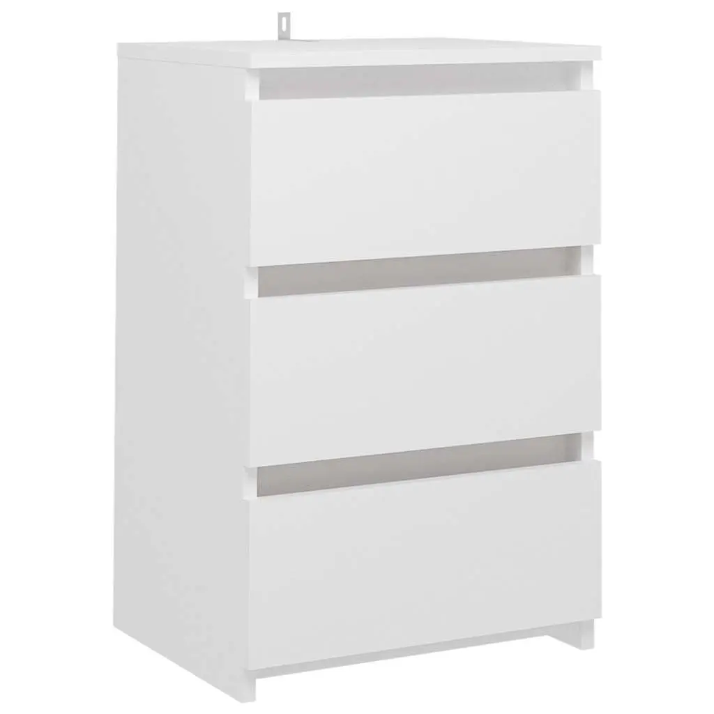Bed Cabinet White Bedside Table Nightstand 3 Drawers Bedroom Storage Unit