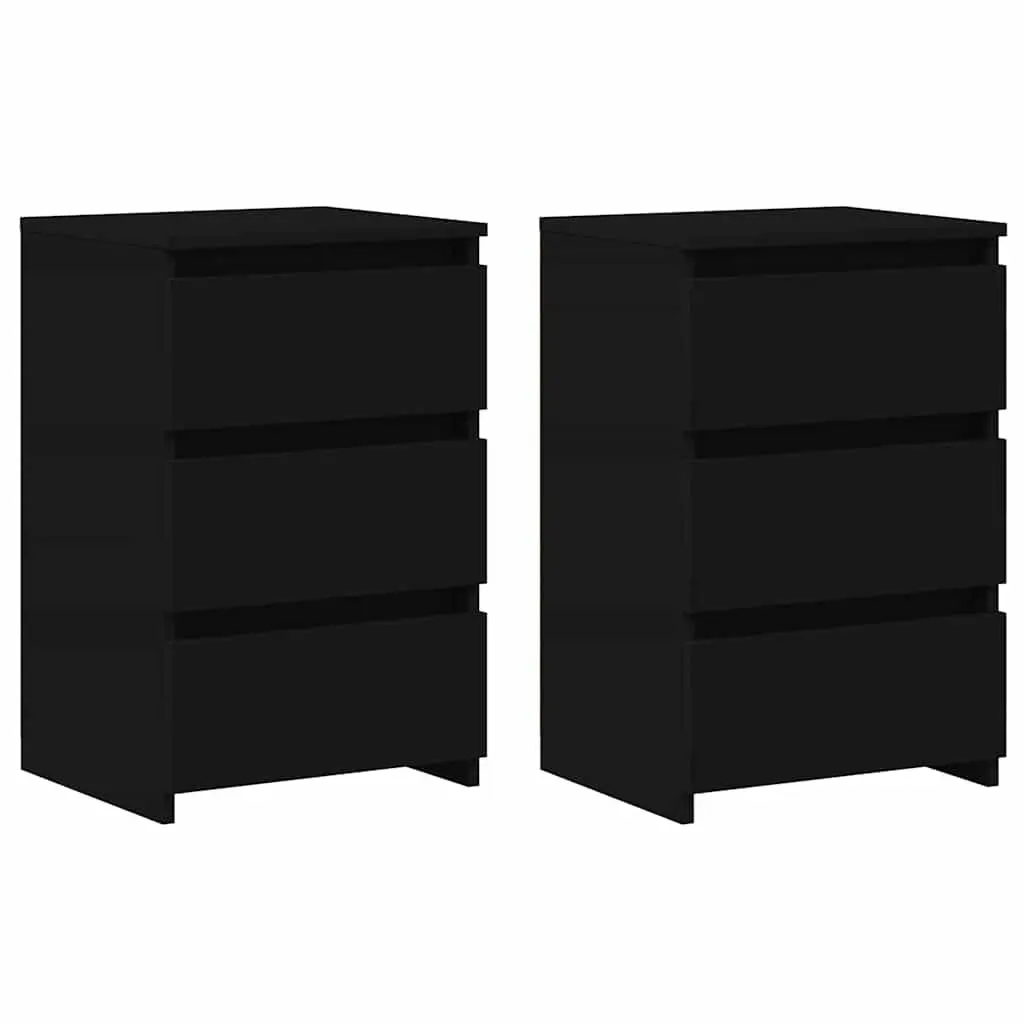 Black Nightstand Cabinet Set