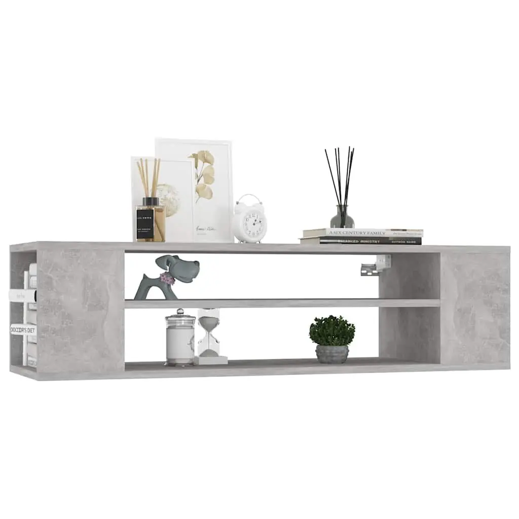 Hanging TV Cabinet for Interior Use Grey Wall-Mounted Lowboard 100 x 30 x 26.5 cm