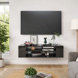 Wall-Mounted High Gloss Black TV Cabinet Specifications