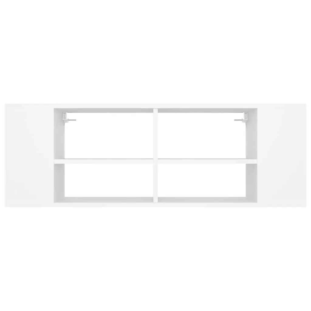 Wall-Mounted TV Cabinet White Storage Unit Adjustable Shelves Living Room