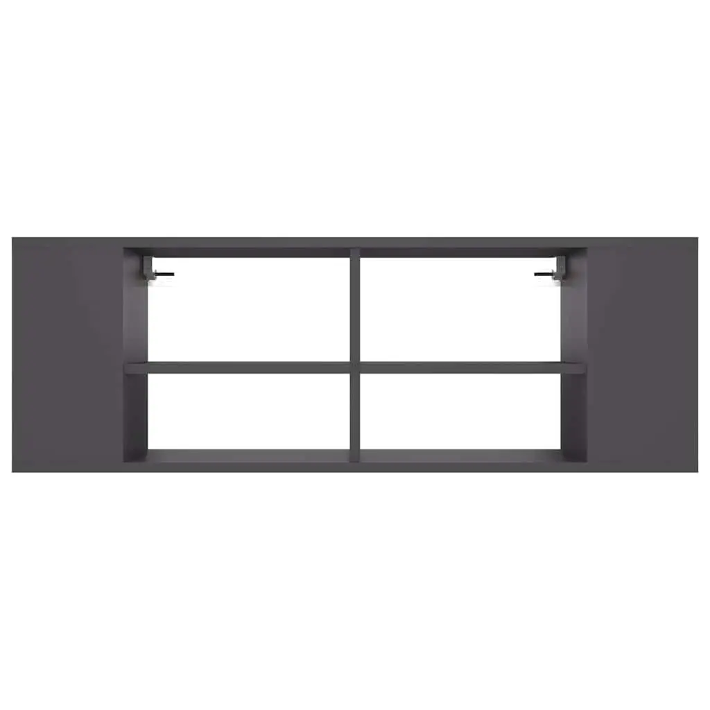 Wall-Mounted TV Cabinet Grey Storage Unit Living Room Bedroom 102 x 35 x 35 cm