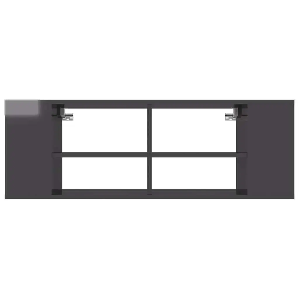 Grey High Gloss Wall-Mounted TV Cabinet
