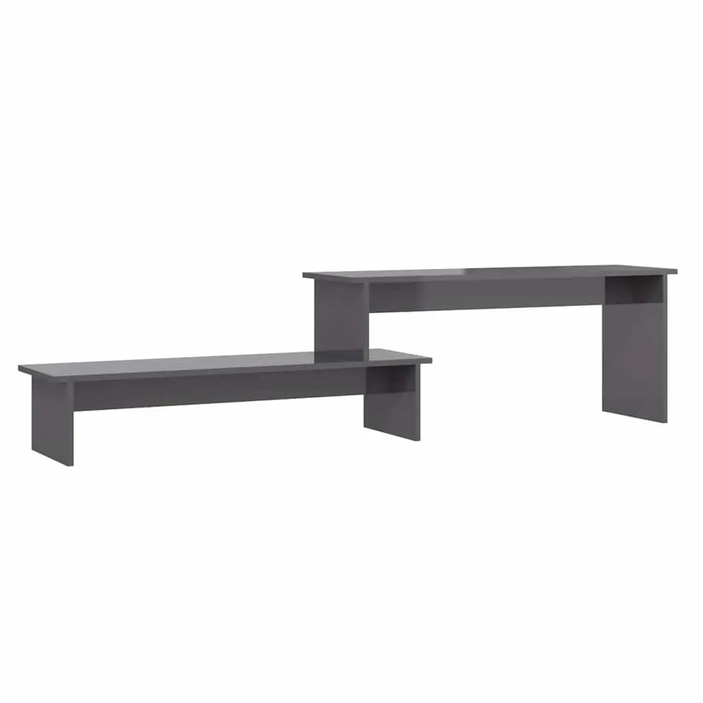 Grey Engineered Wood TV Cabinet with Adjustable Shelves