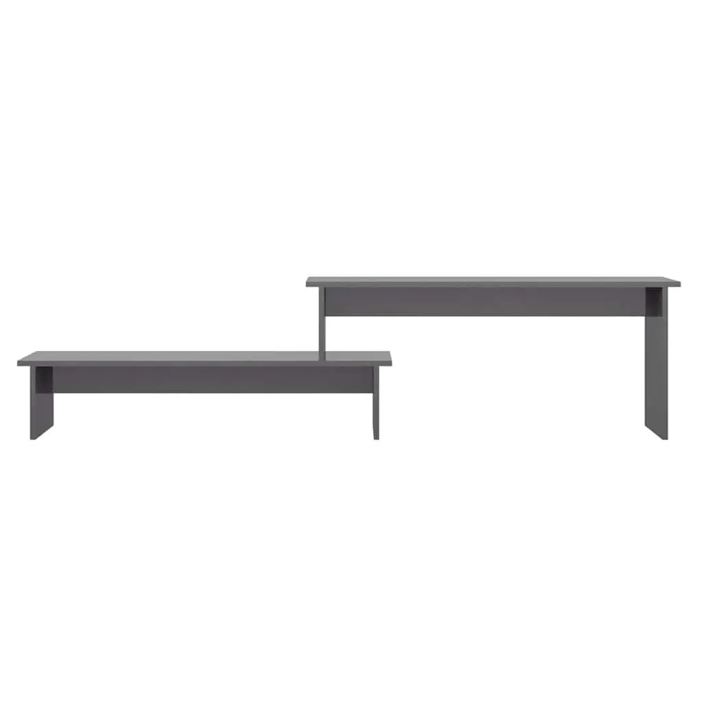 Grey Engineered Wood TV Cabinet with Adjustable Shelves