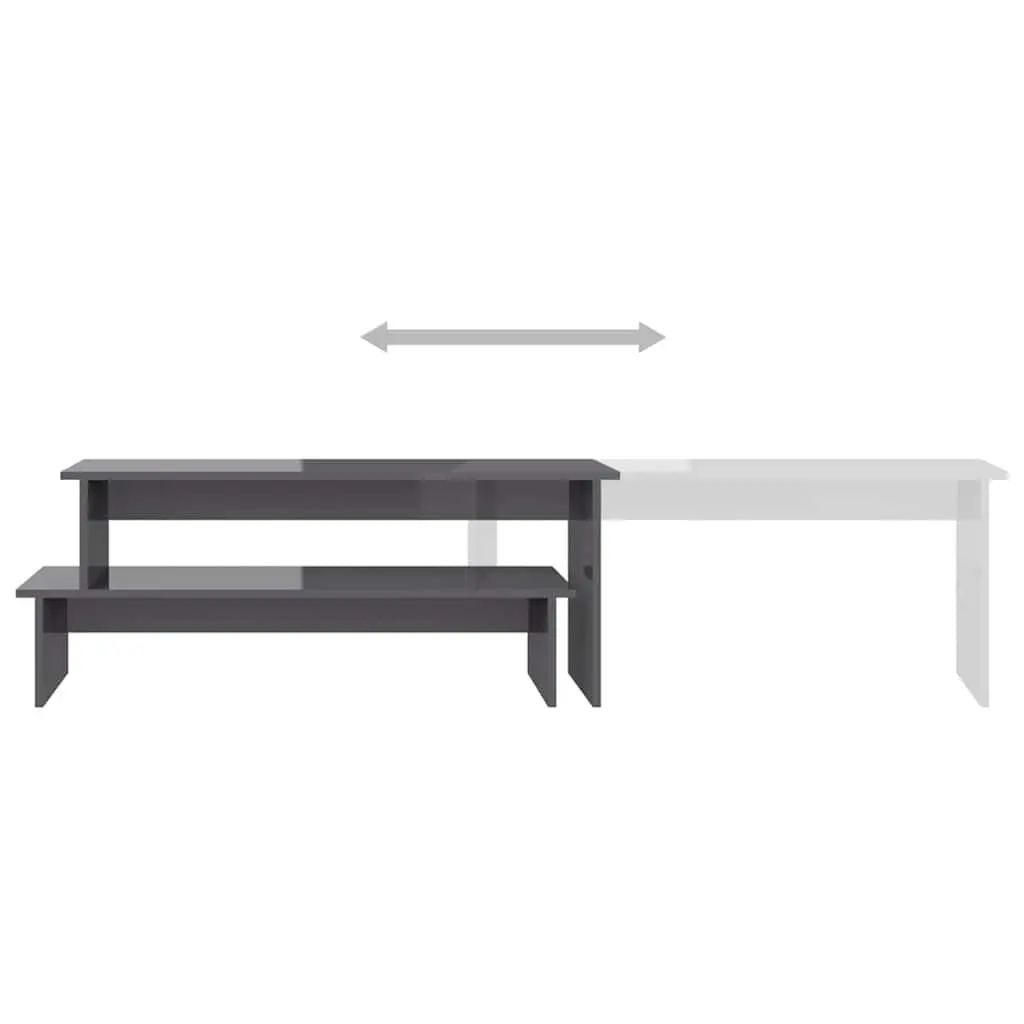 Grey Engineered Wood TV Cabinet with Adjustable Shelves