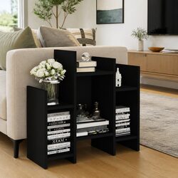 Dimensions: 60 x 26 x 60 cm Black Side Cabinet with 6 Shelves