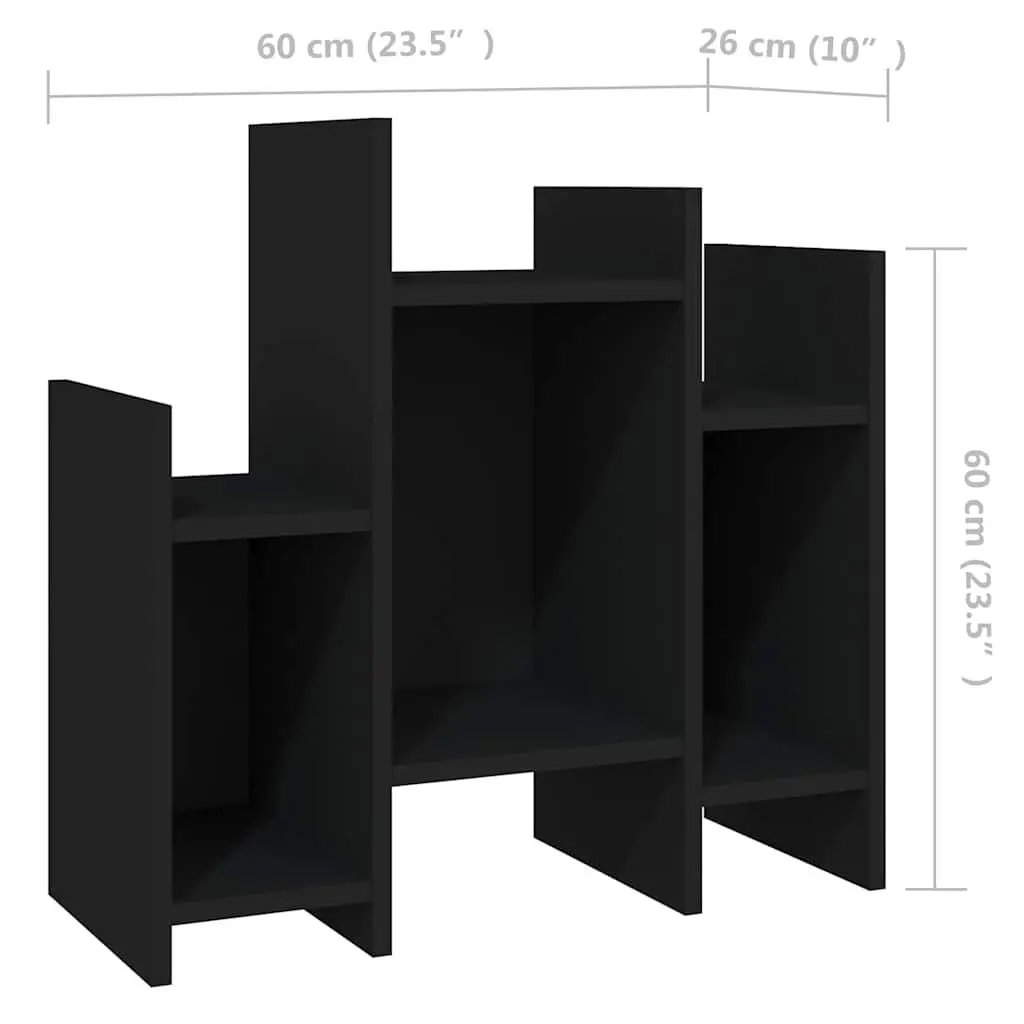 Side Cabinet Black Storage Furniture for Home 60 x 26 x 60 cm