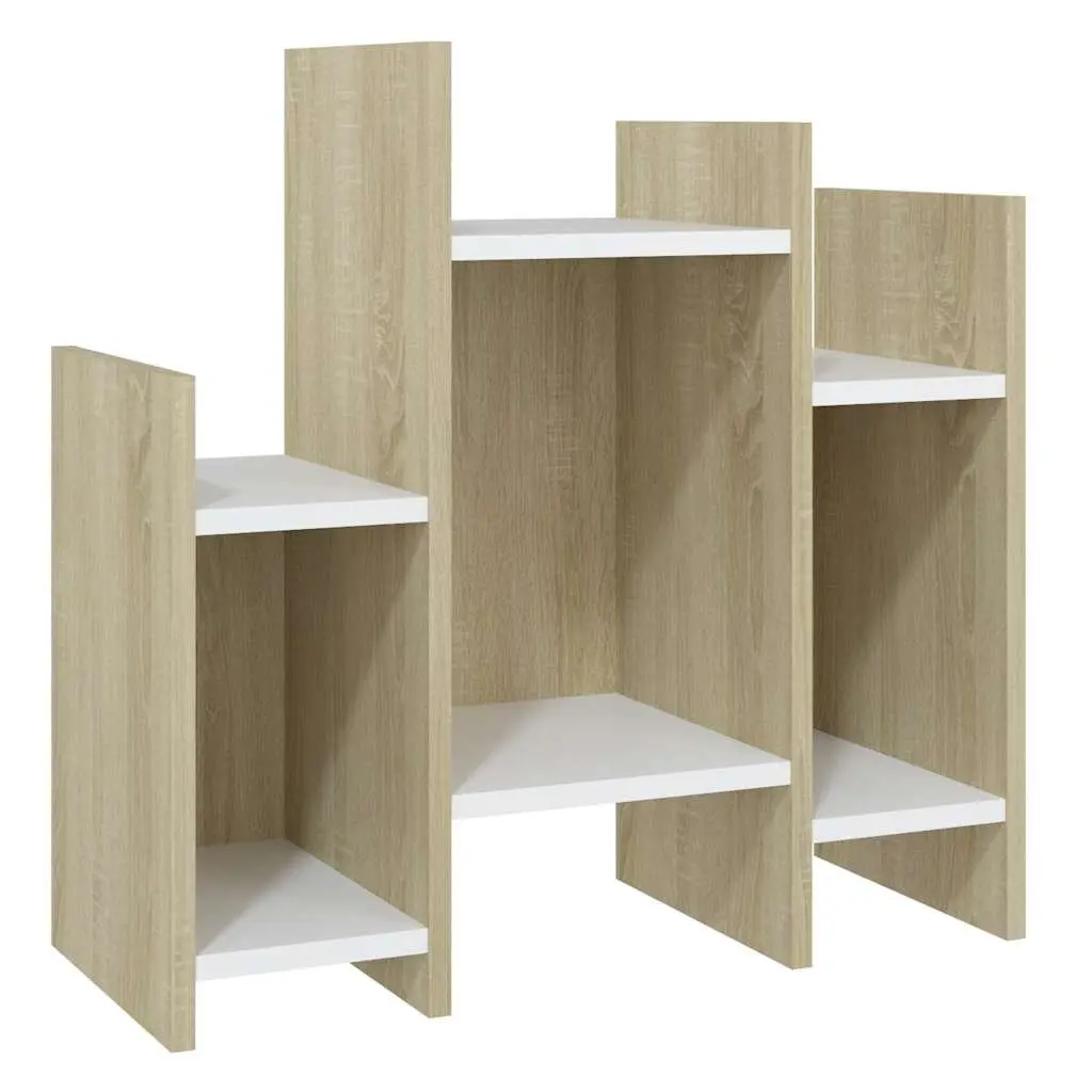Side Cabinet Storage Unit for Living Room 60 x 26 x 60 cm Brown Sonoma Oak White Engineered Wood