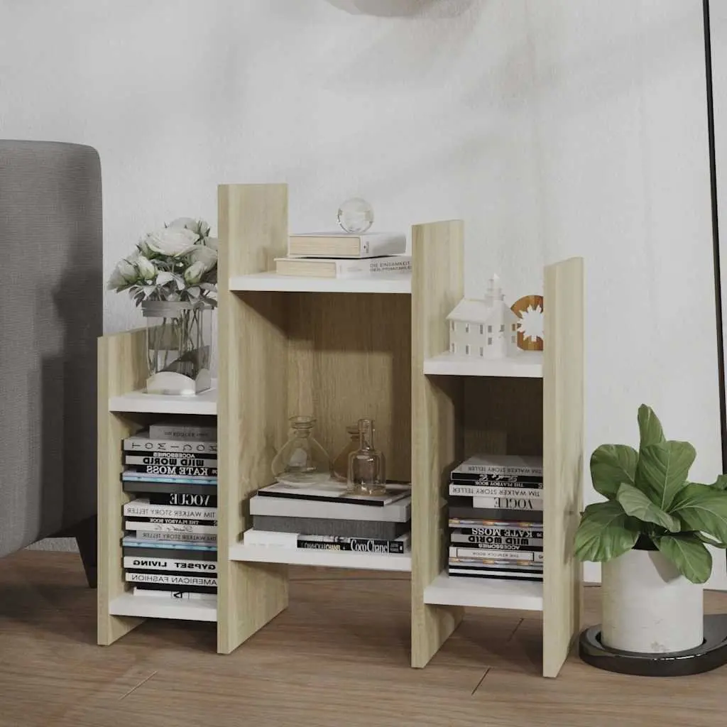 Side Cabinet Storage Unit for Living Room 60 x 26 x 60 cm Brown Sonoma Oak White Engineered Wood