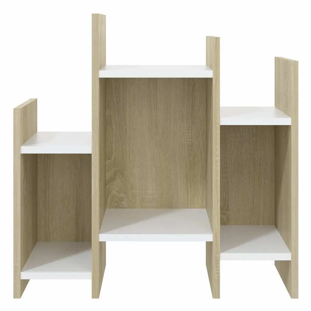 Side Cabinet Storage Unit for Living Room 60 x 26 x 60 cm Brown Sonoma Oak White Engineered Wood