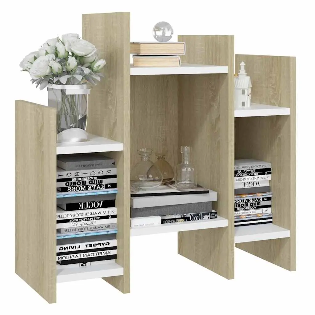 Side Cabinet Storage Unit for Living Room 60 x 26 x 60 cm Brown Sonoma Oak White Engineered Wood
