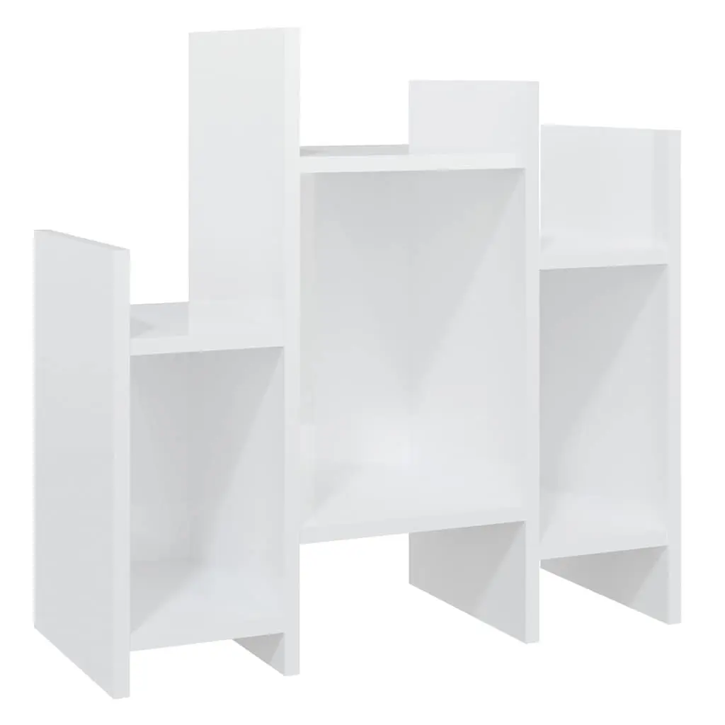 Side Cabinet Living Room Storage High Gloss White 60x26x60 cm
