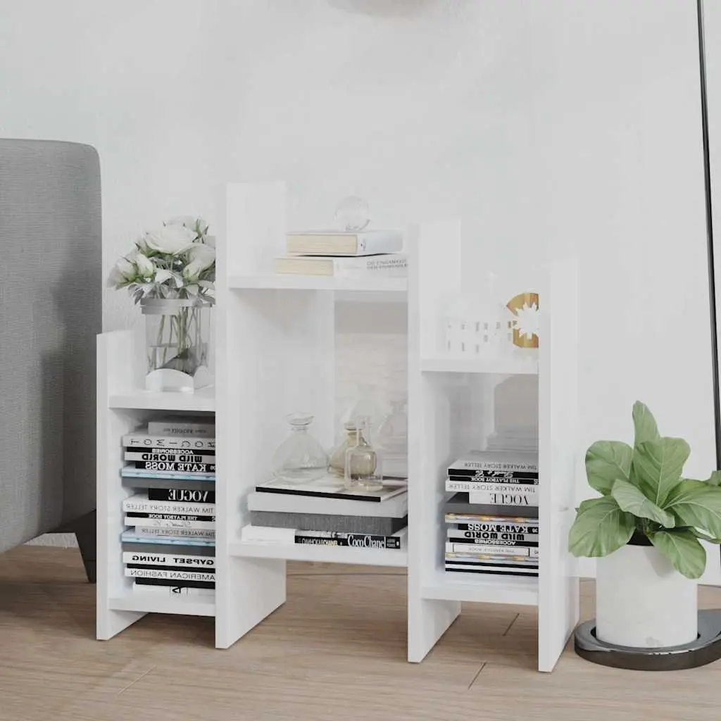 Side Cabinet Living Room Storage High Gloss White 60x26x60 cm