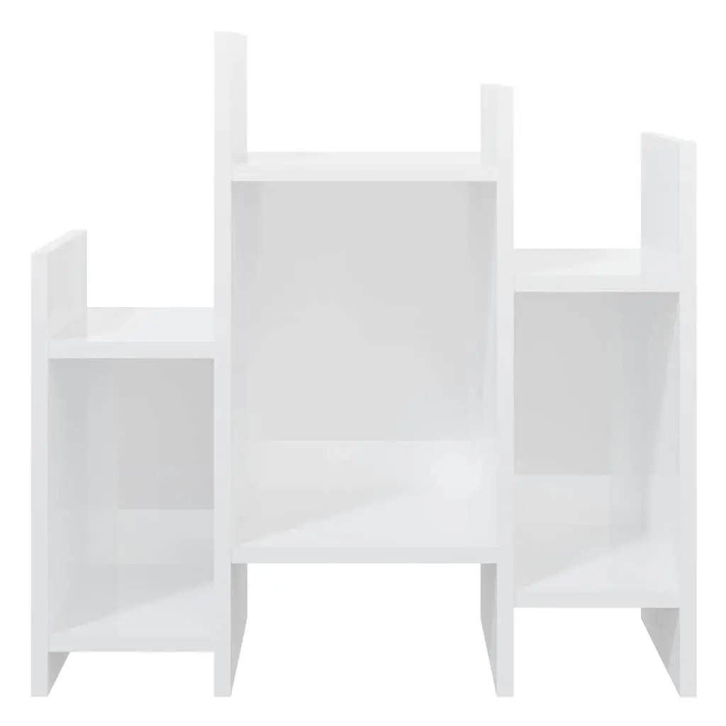 Side Cabinet Living Room Storage High Gloss White 60x26x60 cm