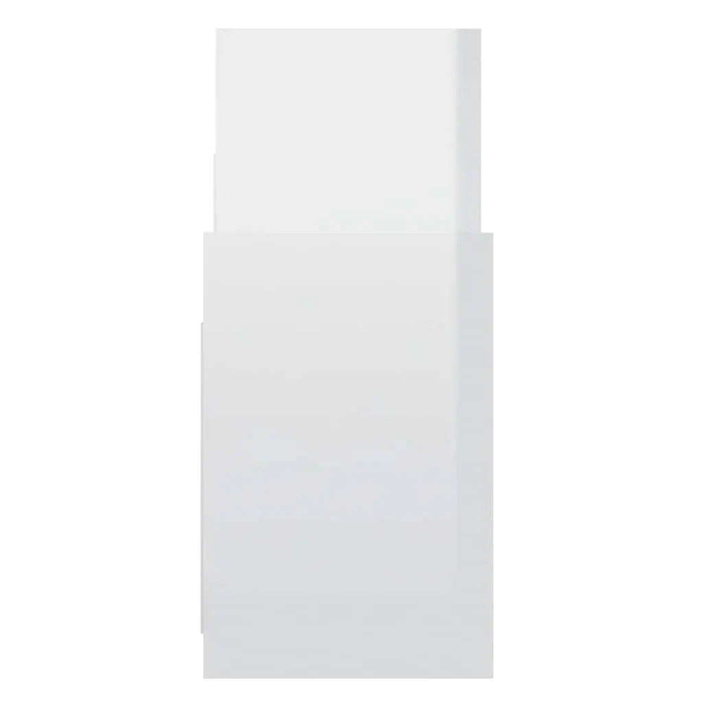 Side Cabinet Living Room Storage High Gloss White 60x26x60 cm