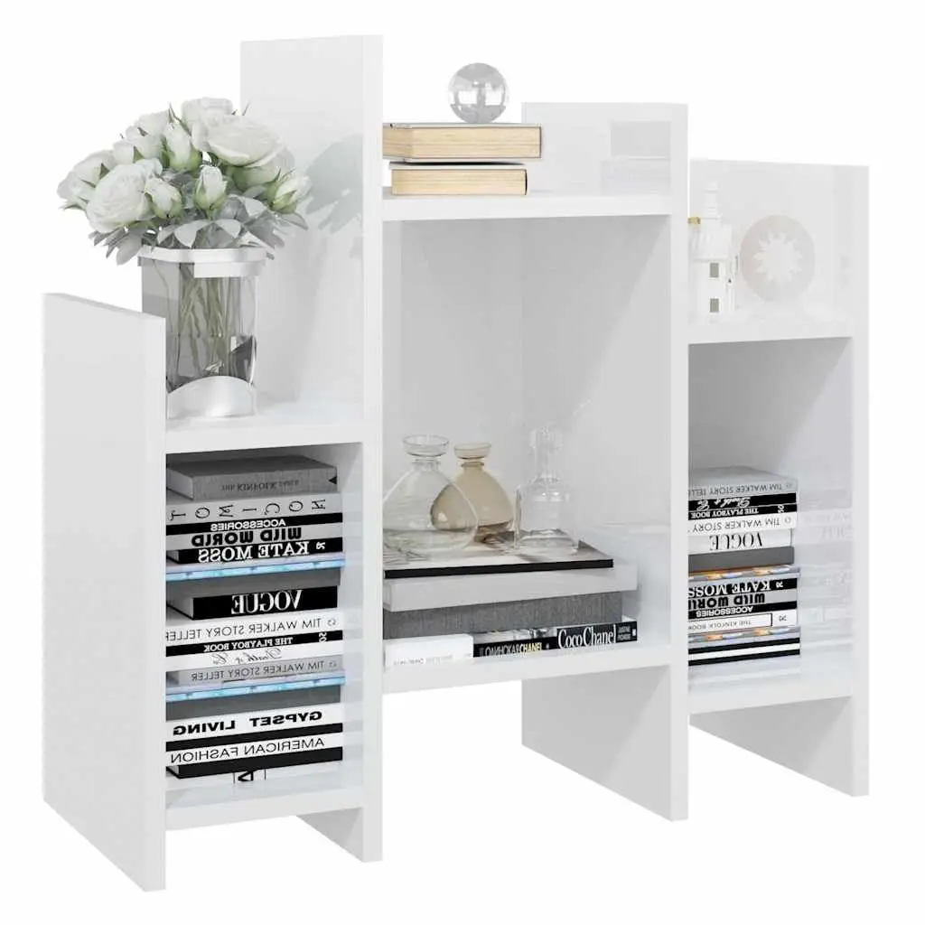 Side Cabinet Living Room Storage High Gloss White 60x26x60 cm