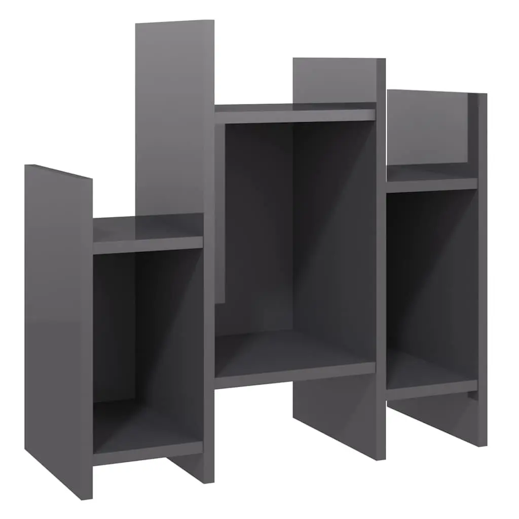 Grey Side Cabinet Storage Unit 6 Shelves Sideboard Buffet Living Room Furniture