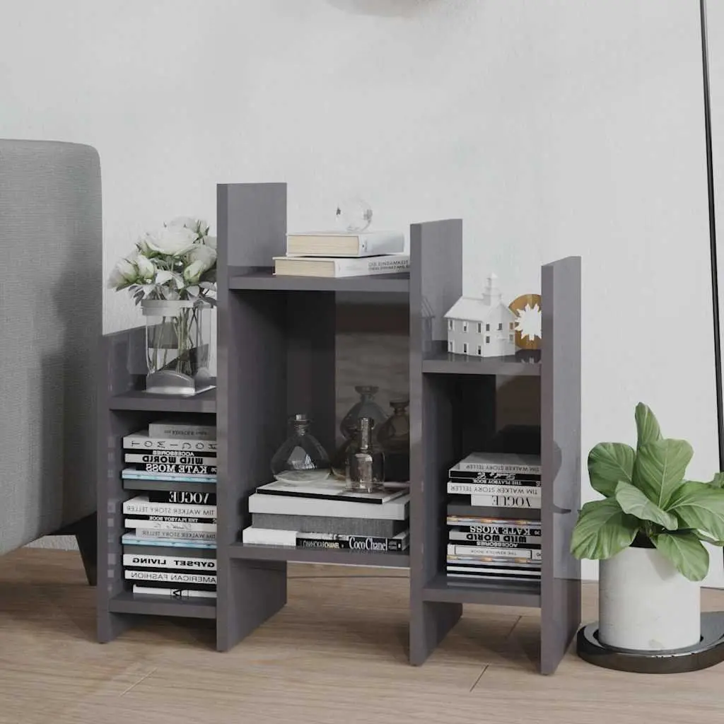 Grey Side Cabinet Storage Unit 6 Shelves Sideboard Buffet Living Room Furniture