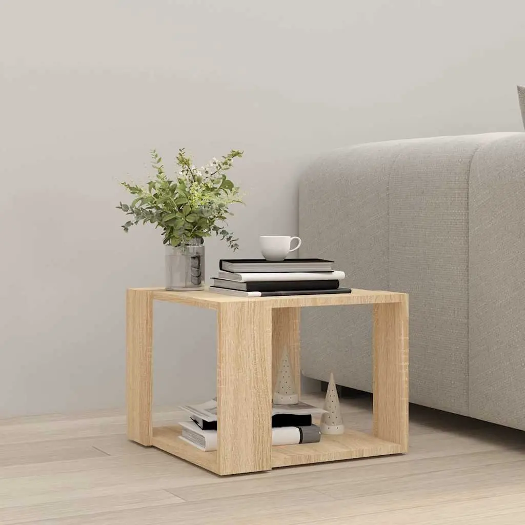 Coffee Table Living Room 40W x 40D x 30H cm with Storage Shelf Engineered Wood