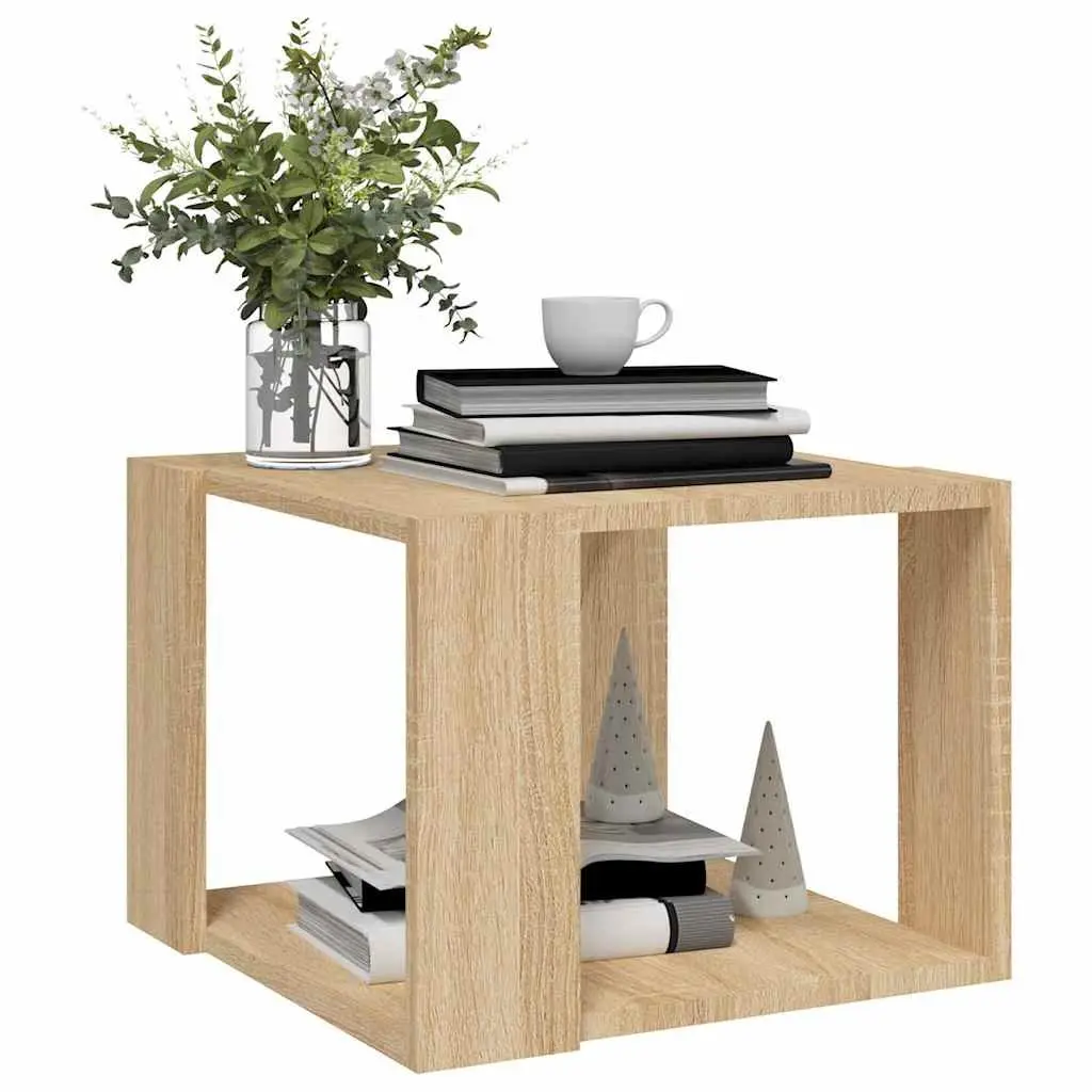 Coffee Table Living Room 40W x 40D x 30H cm with Storage Shelf Engineered Wood