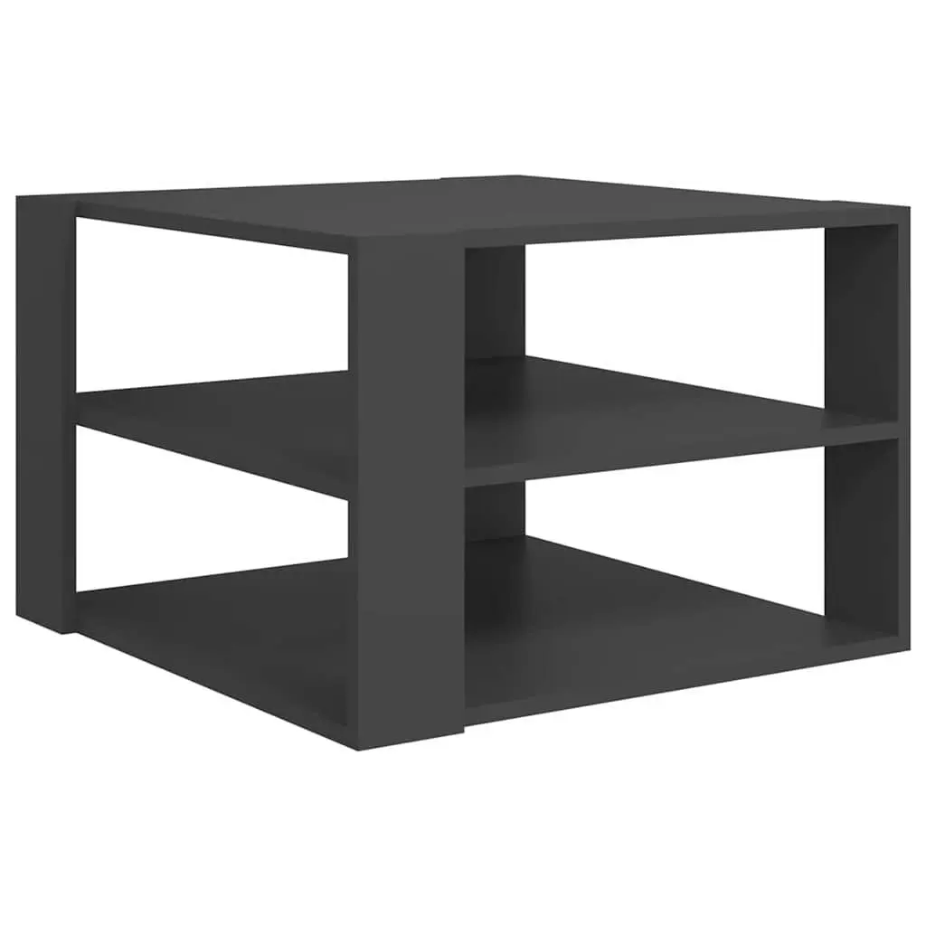 Coffee Table Grey 60x60x40 cm Modern Design Storage Shelf Living Room Furniture