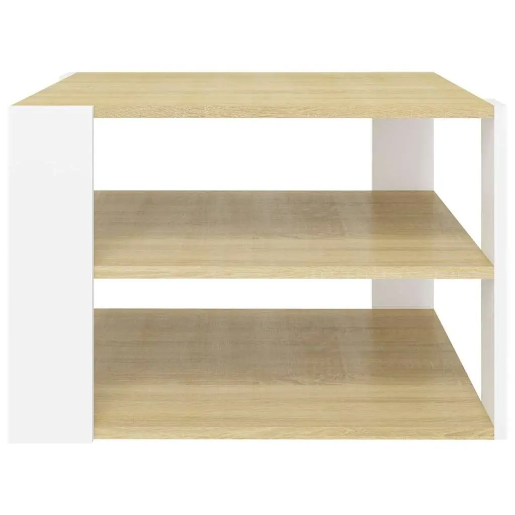 Coffee Table with Storage Shelf Modern Living Room Accent Furniture 60x60x40cm