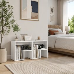 Specifications for Two White Gloss Nightstand Cabinets