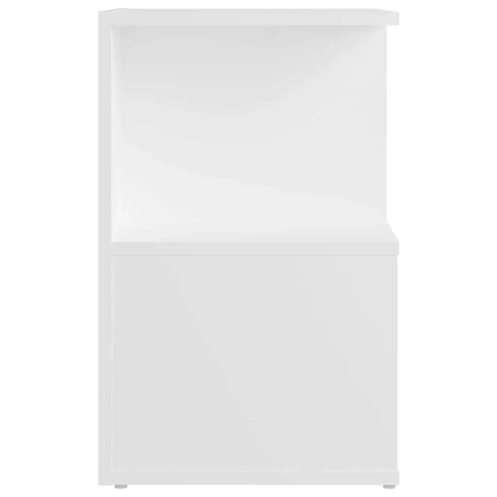 Bedside Cabinet White Open Compartments Nightstand Bedroom Storage Table