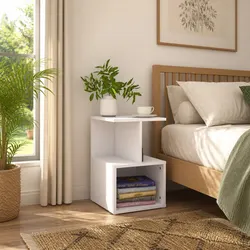 2 Piece Set Bedside Cabinets White 35x35x55 cm