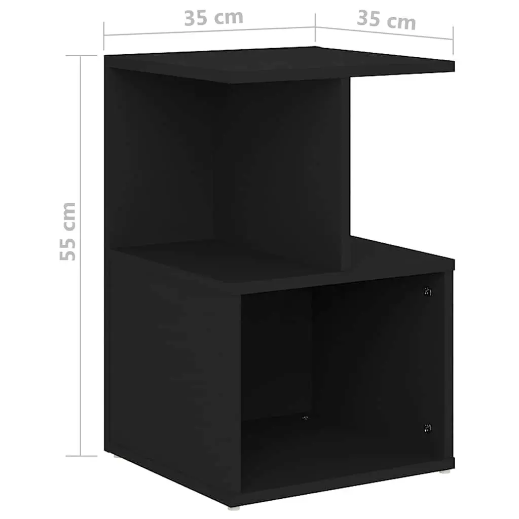 Bedside Cabinets 2 pcs Black 35x35x55 cm Engineered Wood Nightstand Storage