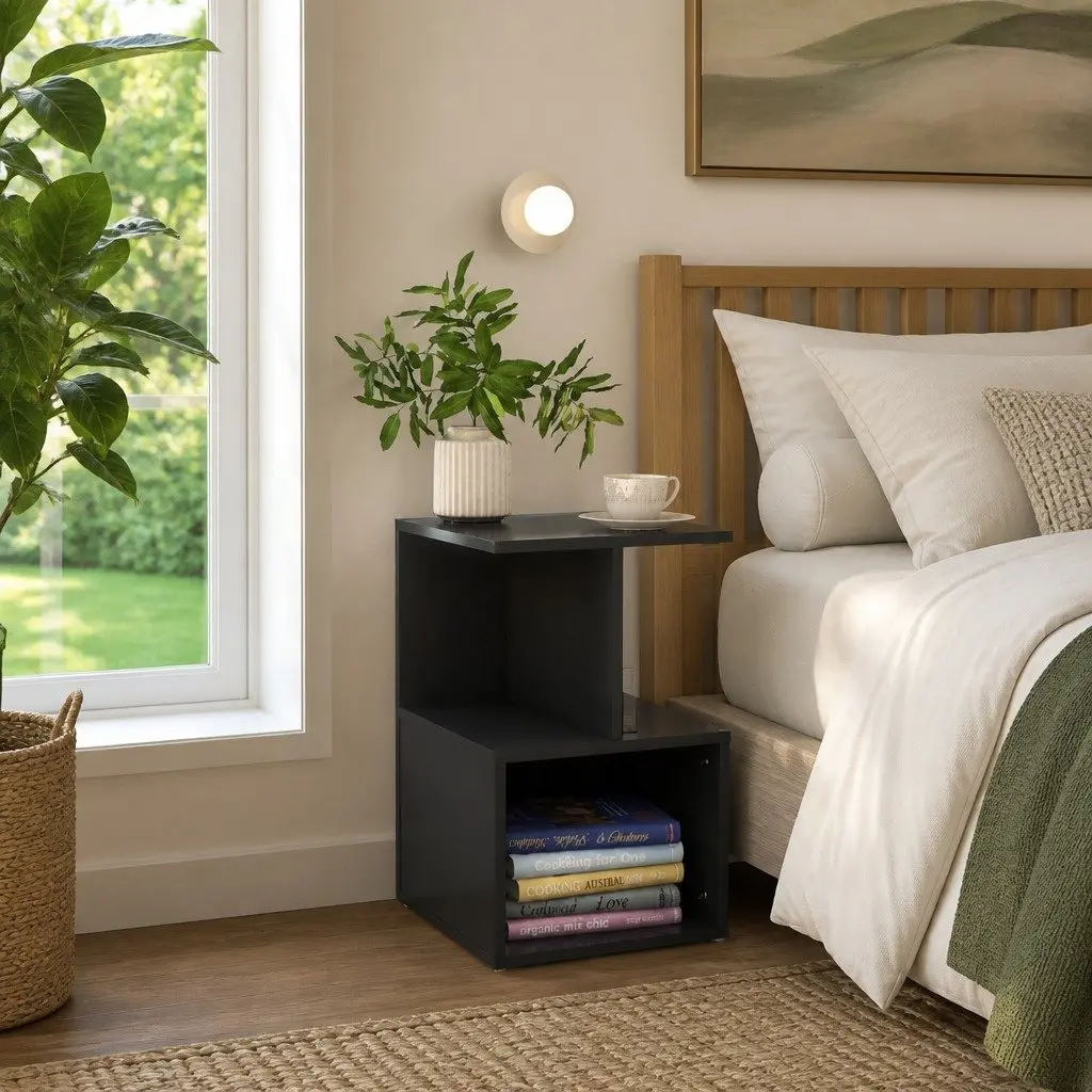 Grey Bedside Cabinet Set 2 pcs