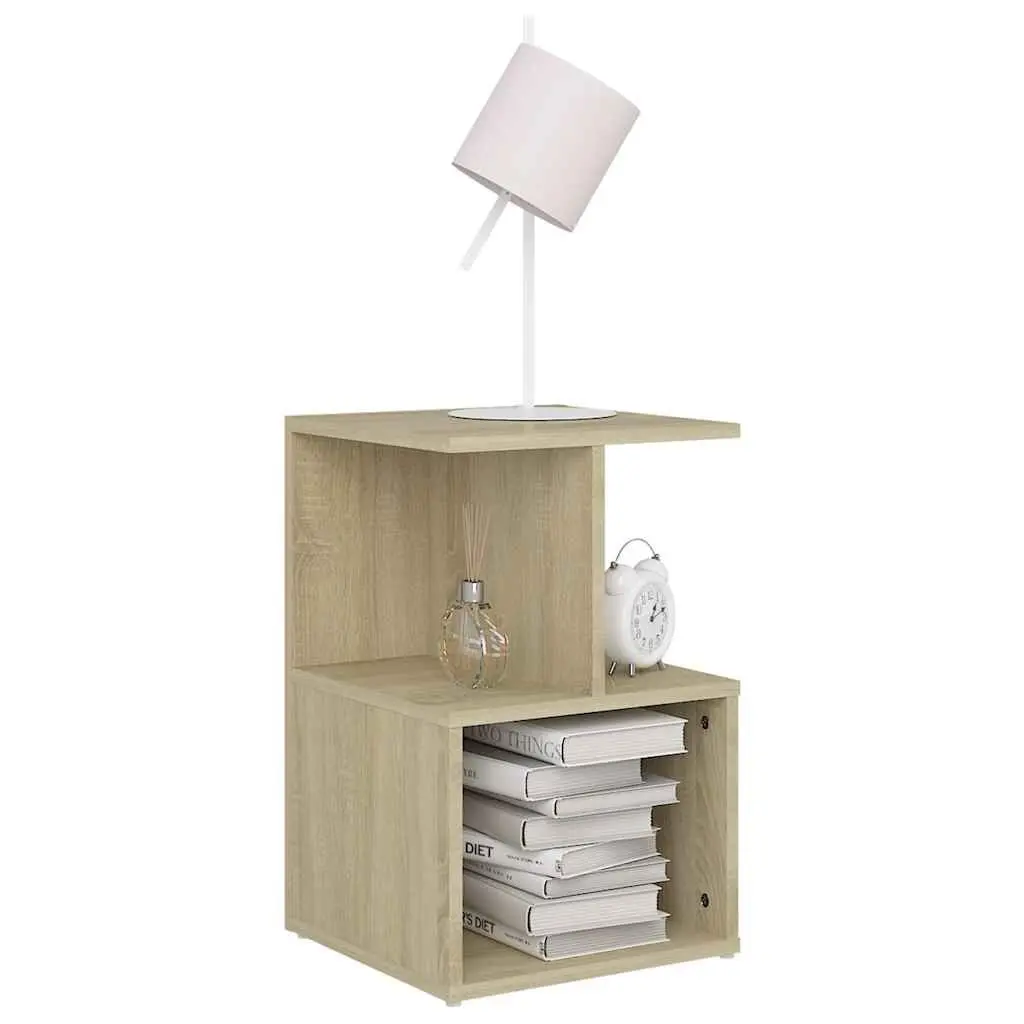 Bedside Cabinets Set 2 pcs Bedroom Storage Open Shelves Brown Engineered Wood