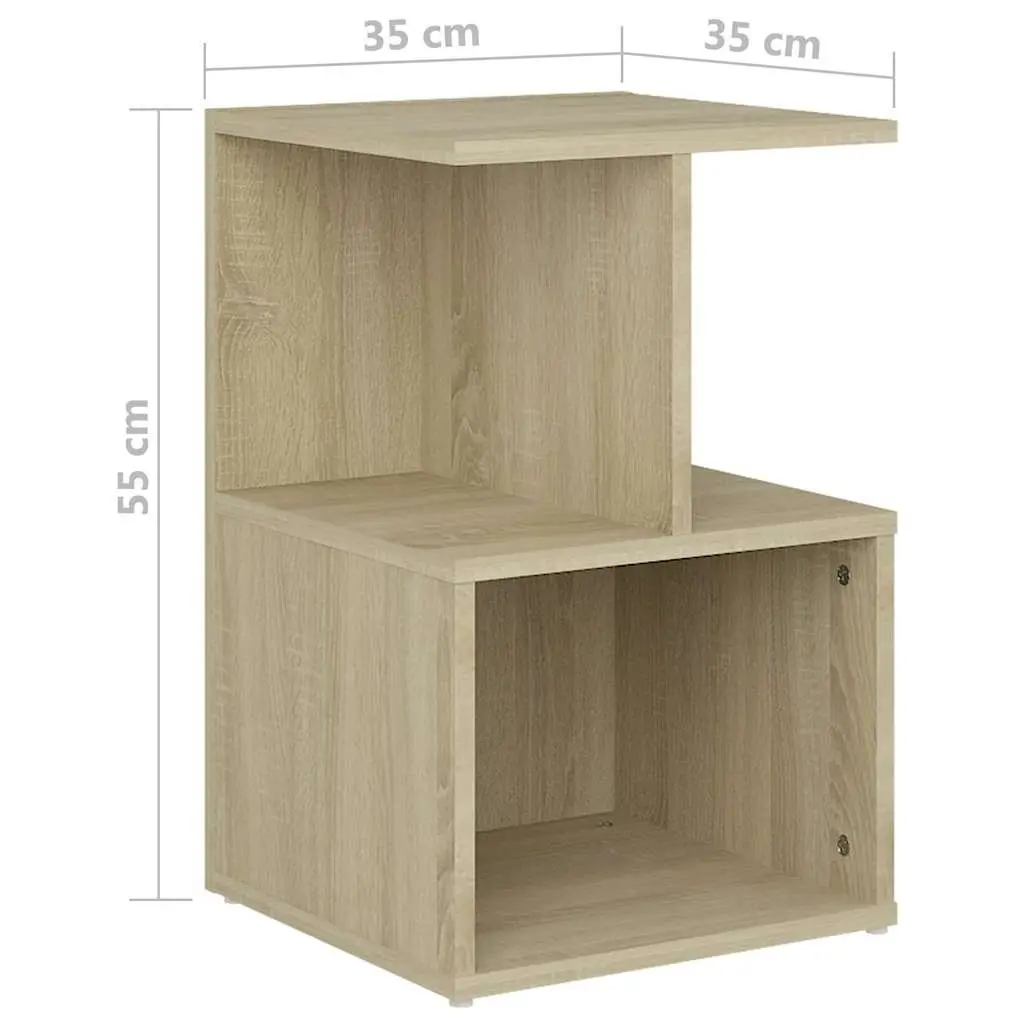Bedside Cabinets Set 2 pcs Bedroom Storage Open Shelves Brown Engineered Wood