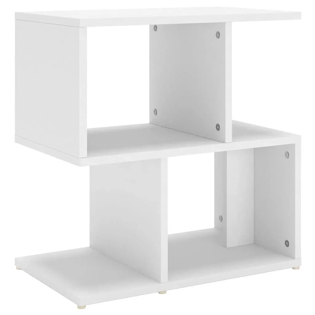 White Bedside Cabinet with Compartments