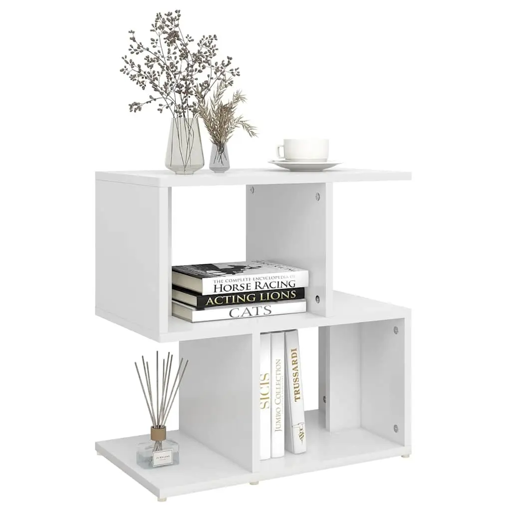 White Bedside Cabinet with Compartments