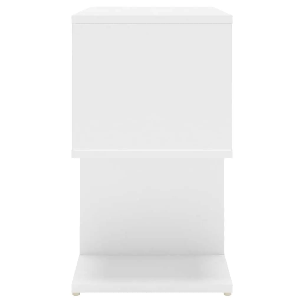 White Bedside Cabinet with Compartments