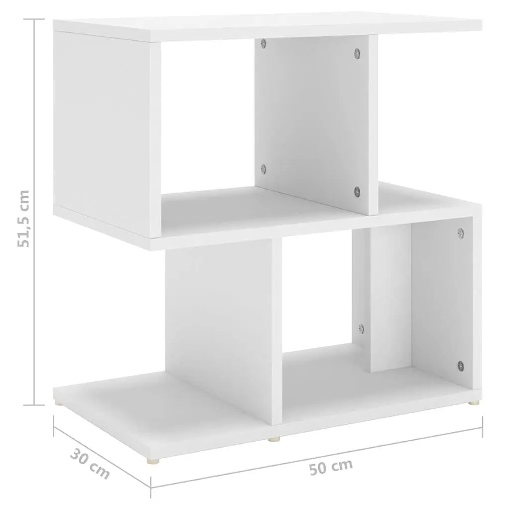 Bedside Cabinet Set 2 pcs White Open Compartment Storage Nightstand Table