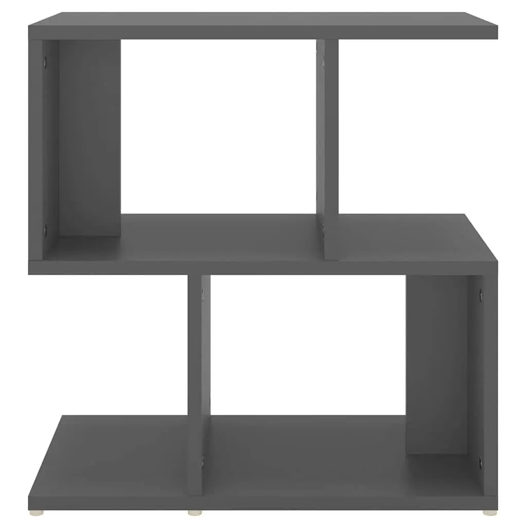 Bedside Cabinet Set 2 Piece Grey Open Compartments Storage Nightstand Furniture